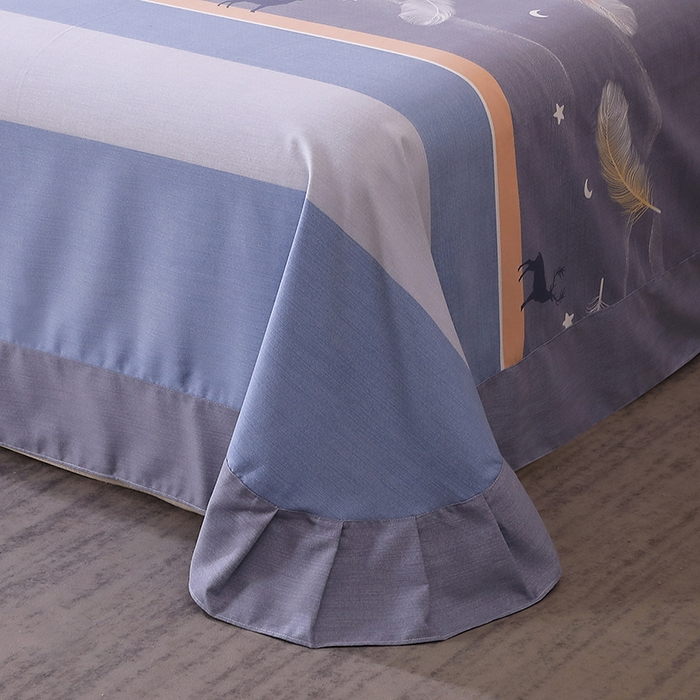 91家纺网 家纺一手货源 找家纺 馨雅家纺 2025新款全棉纯棉磨毛系列床单单品床单单件单床单 昨日青空-灰