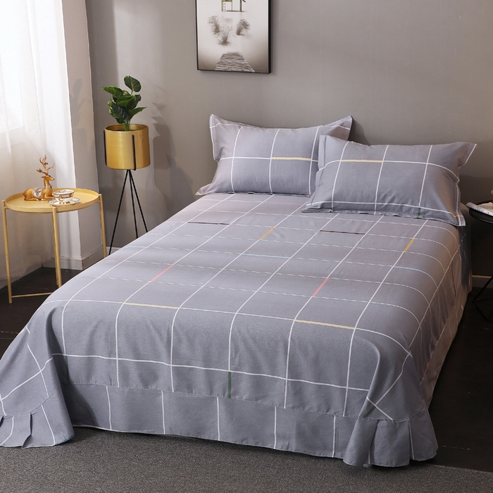 馨雅家纺 2025新款全棉纯棉磨毛系列床单单品床单单件单床单 菲格-灰