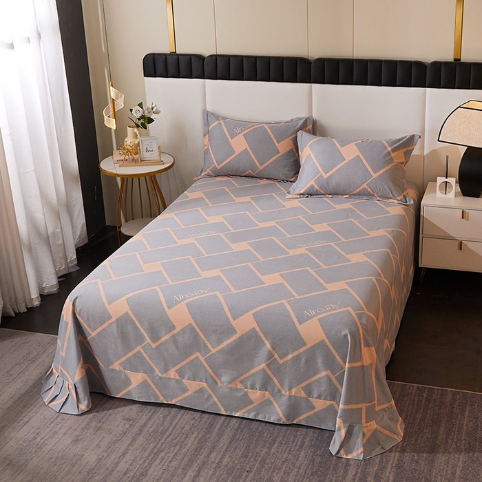 91家纺网 家纺一手货源 找家纺 馨雅家纺 2025新款全棉纯棉磨毛系列床单单品床单单件单床单 艾琳格-咖