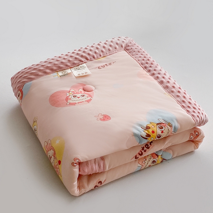 91家纺网 家纺一手货源 找家纺 天瑜家纺 2025新款针织棉手包豆豆被儿童被大豆被被子被芯 手包边  拉布粉