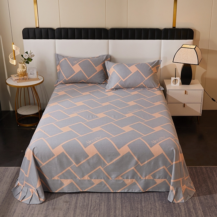 馨雅家纺 2025新款全棉纯棉磨毛系列床单单品床单单件单床单 艾琳格-咖