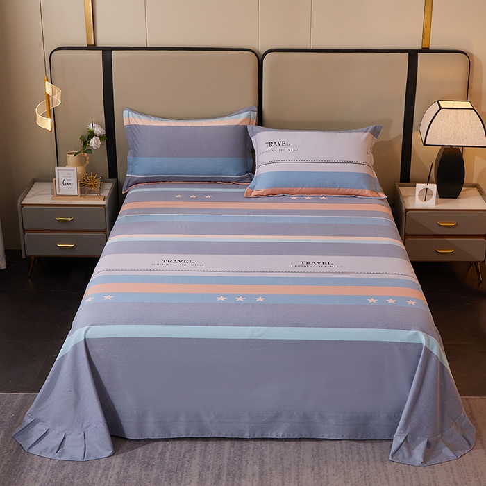 馨雅家纺 2025新款全棉纯棉磨毛系列床单单品床单单件单床单 旅行者-灰