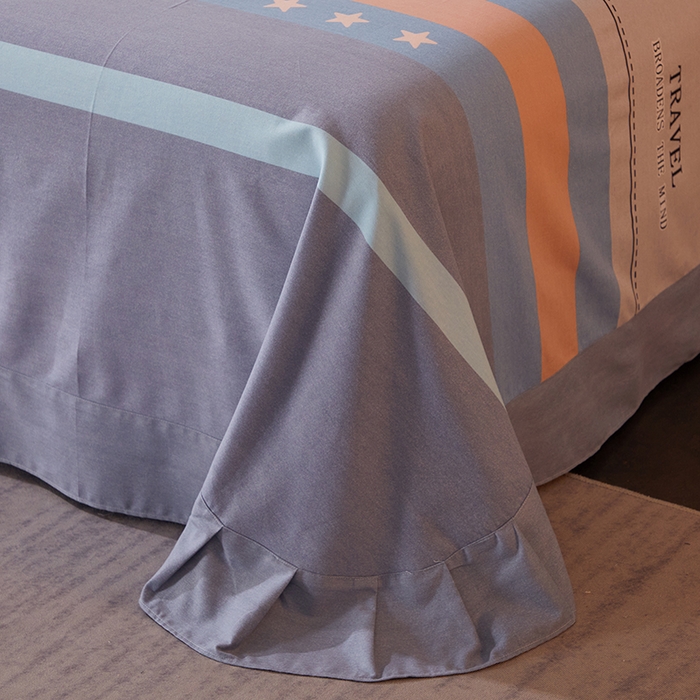 91家纺网 家纺一手货源 找家纺 馨雅家纺 2025新款全棉纯棉磨毛系列床单单品床单单件单床单 旅行者-灰