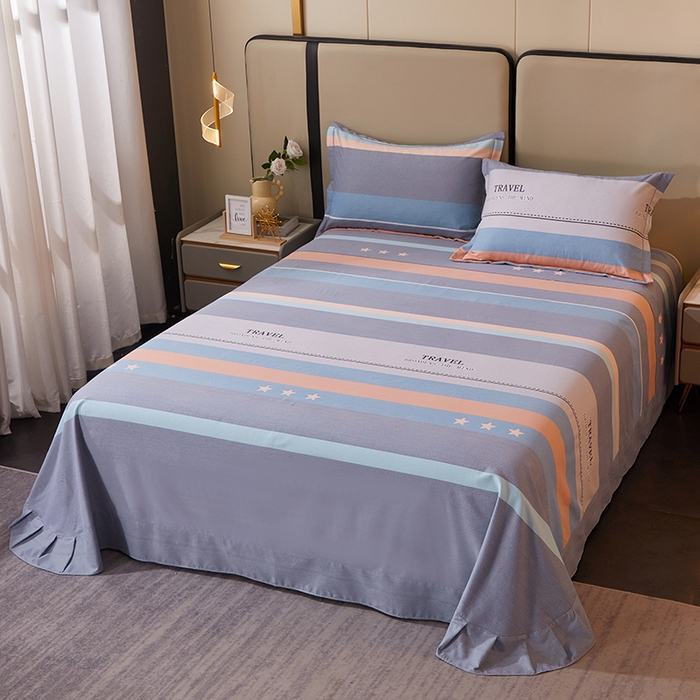 91家纺网 家纺一手货源 找家纺 馨雅家纺 2025新款全棉纯棉磨毛系列床单单品床单单件单床单 旅行者-灰