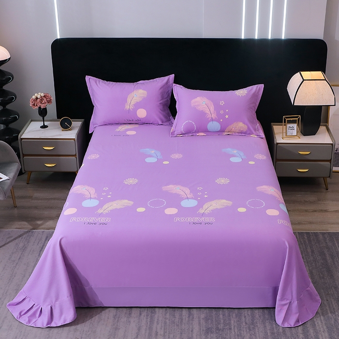 馨雅家纺 2025新款全棉纯棉磨毛系列床单单品床单单件单床单 羽织梦-紫