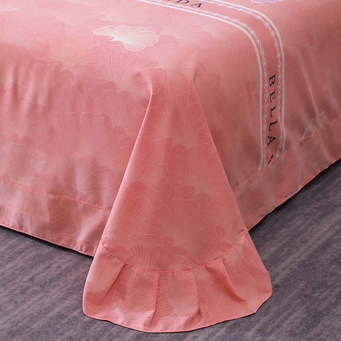 91家纺网 家纺一手货源 找家纺 馨雅家纺 2025新款全棉纯棉磨毛系列床单单品床单单件单床单 杉杉恋曲-粉