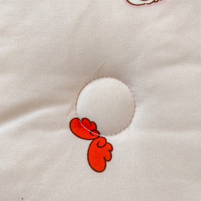 91家纺网 家纺一手货源 找家纺 天瑜家纺 2025新款针织棉手包豆豆被儿童被大豆被被子被芯 手包边  猫咪粉