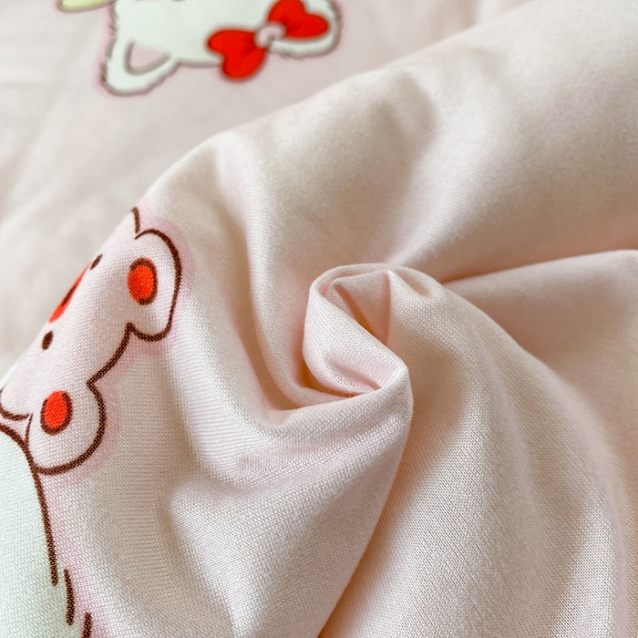 91家纺网 家纺一手货源 找家纺 天瑜家纺 2025新款针织棉手包豆豆被儿童被大豆被被子被芯 手包边  猫咪粉