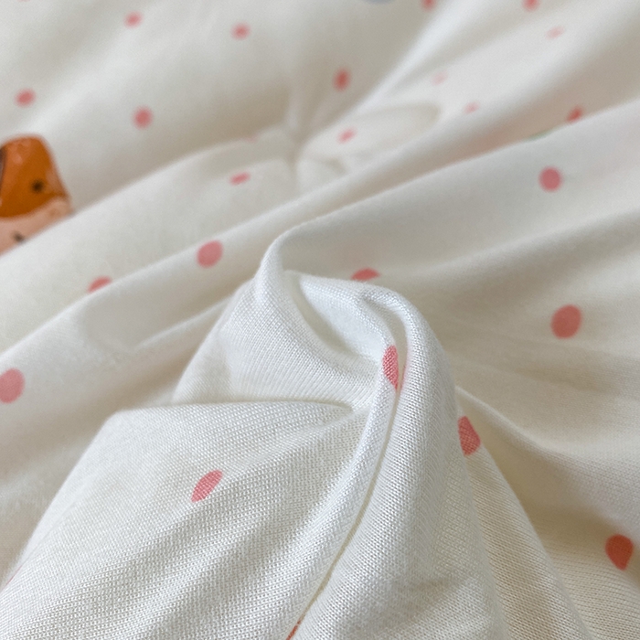 91家纺网 家纺一手货源 找家纺 天瑜家纺 2025新款针织棉手包豆豆被儿童被大豆被被子被芯 手包边  甜心粉