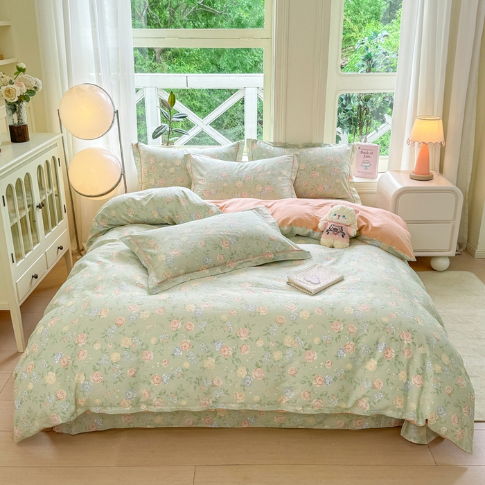 91家纺网 家纺一手货源 找家纺 凌鼎 2025新款多规格掉边13070全棉四件套 爱的花海