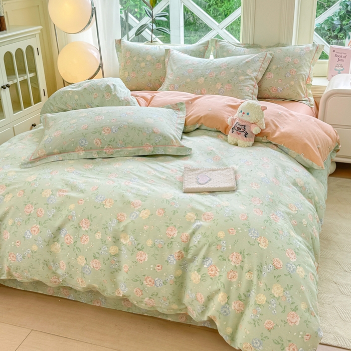 91家纺网 家纺一手货源 找家纺 凌鼎 2025新款多规格掉边13070全棉四件套 爱的花海