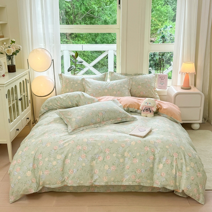 91家纺网 家纺一手货源 找家纺 凌鼎 2025新款多规格掉边13070全棉四件套 爱的花海