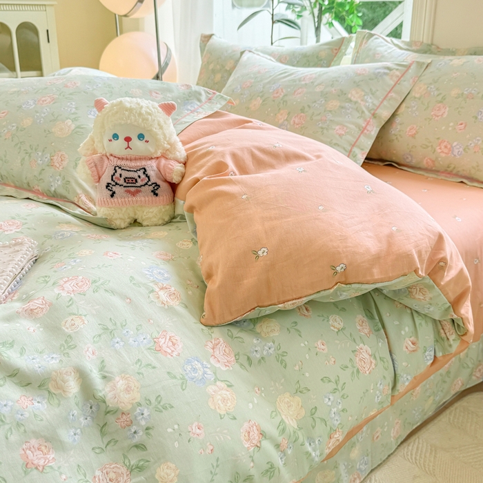 91家纺网 家纺一手货源 找家纺 凌鼎 2025新款多规格掉边13070全棉四件套 爱的花海