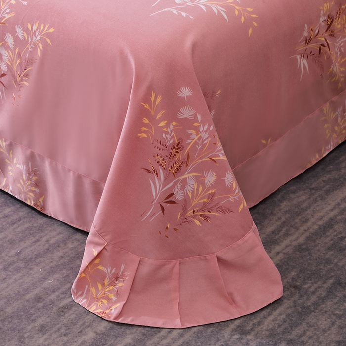 91家纺网 家纺一手货源 找家纺 馨雅家纺 2025新款全棉纯棉磨毛系列床单单品床单单件单床单 抒情花季-粉