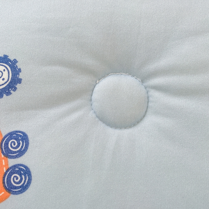 91家纺网 家纺一手货源 找家纺 天瑜家纺 2025新款针织棉手包豆豆被儿童被大豆被被子被芯 手包边  挖机蓝