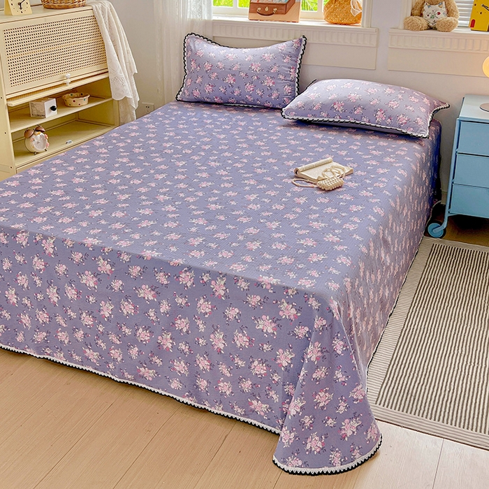 91家纺网 家纺一手货源 找家纺 逸林家纺《原希尔顿逸林》 2025新款云感皱皱纱镂空花边床单单品床单单件单床单 豆蔻