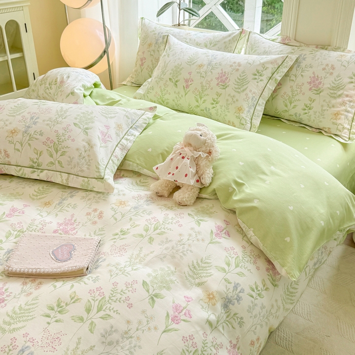 91家纺网 家纺一手货源 找家纺 凌鼎 2025新款多规格掉边13070全棉四件套 漫步花香