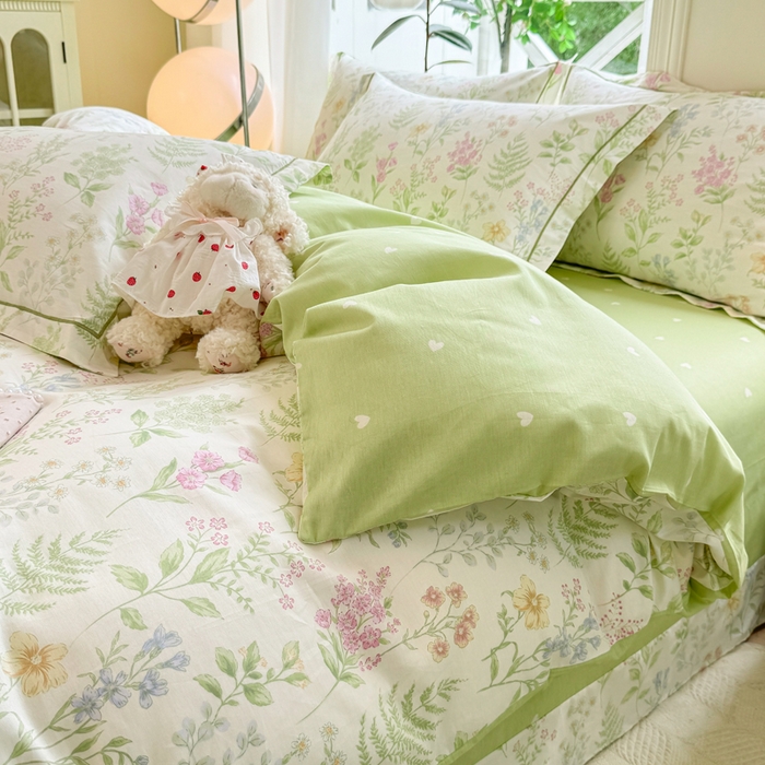 91家纺网 家纺一手货源 找家纺 凌鼎 2025新款多规格掉边13070全棉四件套 漫步花香