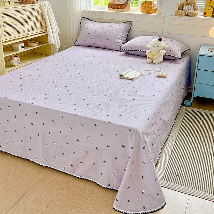 91家纺网 家纺一手货源 找家纺 （总）逸林家纺《原希尔顿逸林》 2025新款云感皱皱纱镂空花边床单单品床单单件单床单