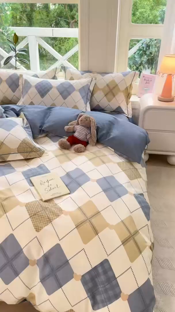 91家纺网 家纺一手货源 找家纺 凌鼎 2025新款多规格掉边13070全棉四件套 佳丽斯