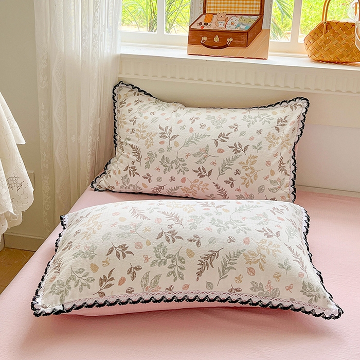 91家纺网 家纺一手货源 找家纺 逸林家纺《原希尔顿逸林》 2025新款云感皱皱纱镂空花边床单单品床单单件单床单 春晓