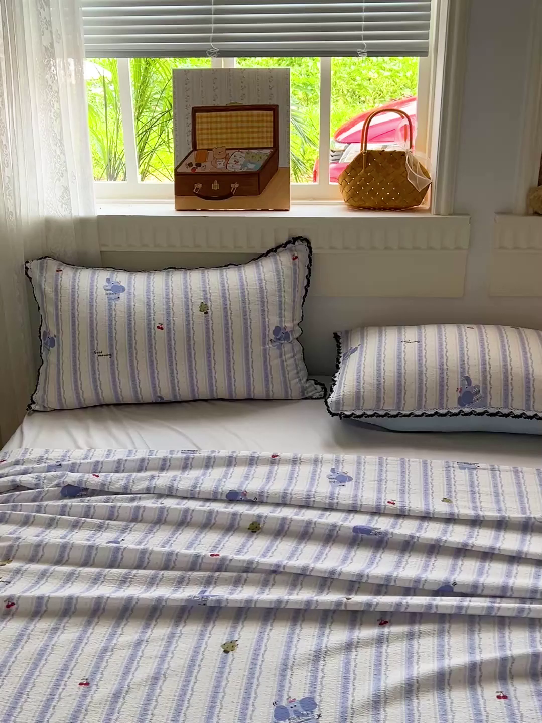 91家纺网 家纺一手货源 找家纺 逸林家纺《原希尔顿逸林》 2025新款云感皱皱纱镂空花边床单单品床单单件单床单 墩撴小象