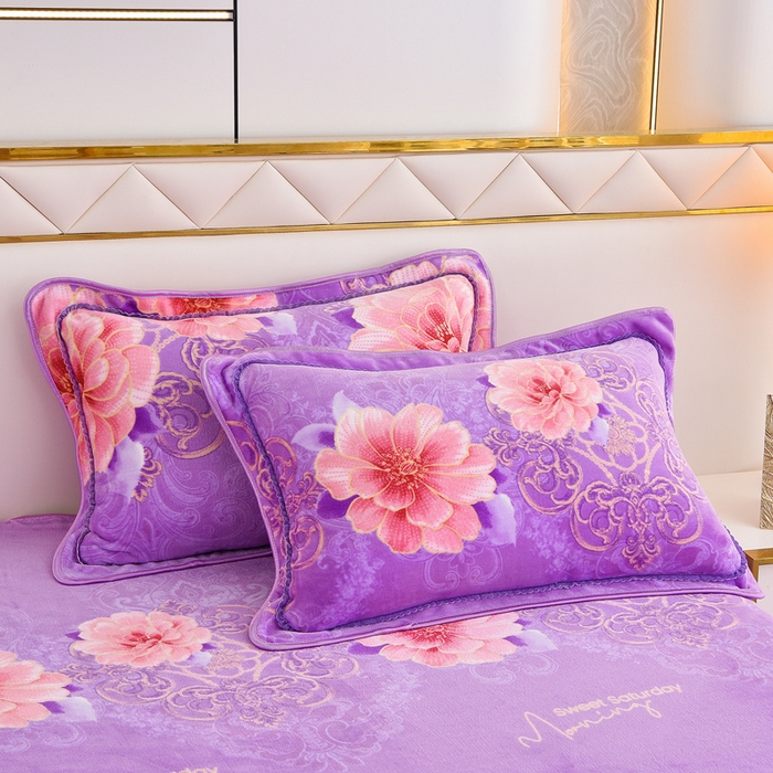 91家纺网 家纺一手货源 找家纺 2025新款牛奶绒印花床裙四件套系列-四件套 国色天香