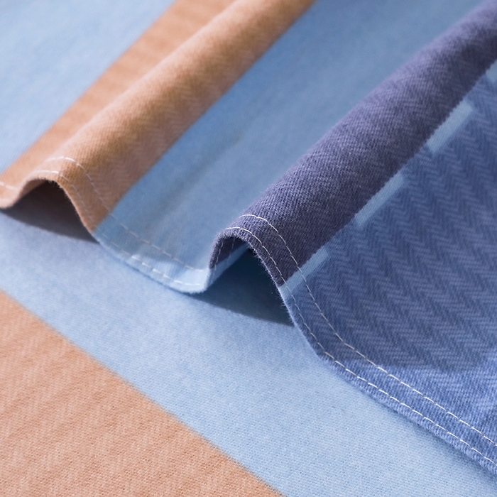 91家纺网 家纺一手货源 找家纺 馨雅家纺 2025新款全棉纯棉磨毛系列床单单品床单单件单床单 若雨千叶-蓝