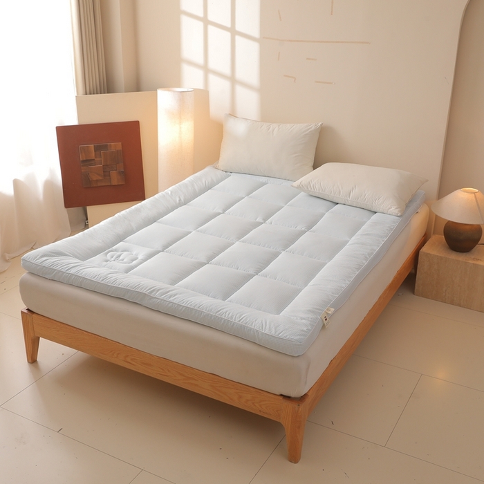 91家纺网 家纺一手货源 找家纺 老帅的工厂店 2025新款小格子款棉花床垫软床褥 白色