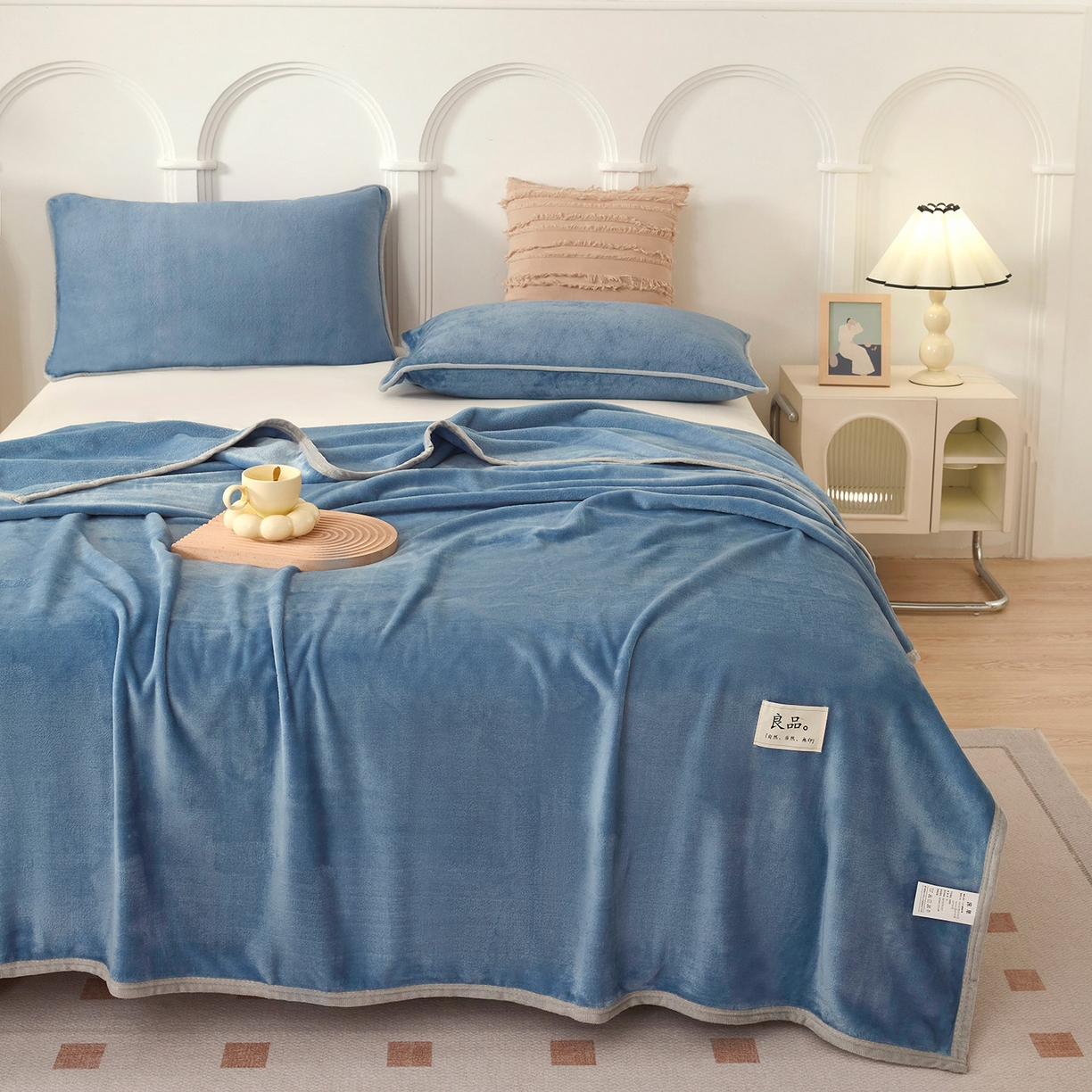 91家纺网 家纺一手货源 找家纺 （总）悦织湾家纺 2025新款牛奶绒毛毯高克重日式良品盖毯毯子办公室休闲沙发毯跨境专供外贸出口