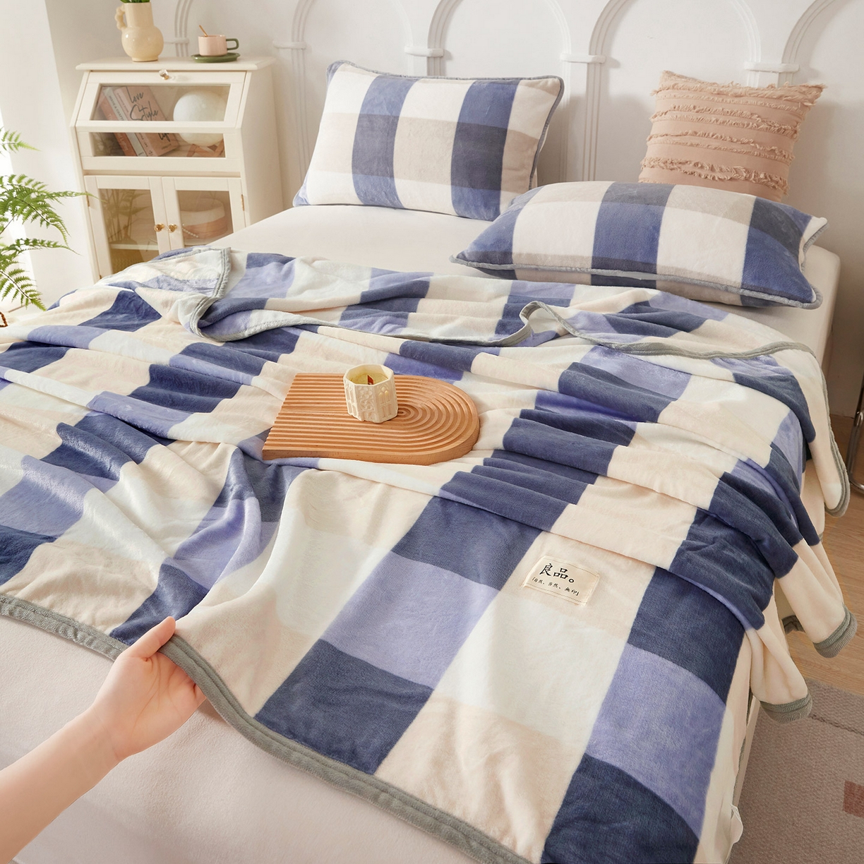 91家纺网 家纺一手货源 找家纺 （总）悦织湾家纺 2025新款牛奶绒毛毯高克重日式良品盖毯毯子办公室休闲沙发毯跨境专供外贸出口