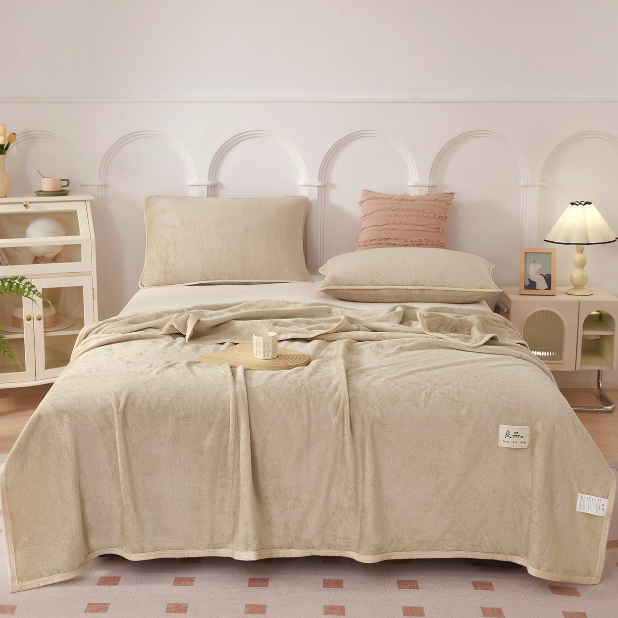 91家纺网 家纺一手货源 找家纺 悦织湾家纺 2025新款牛奶绒毛毯高克重日式良品盖毯毯子办公室休闲沙发毯跨境专供外贸出口 复古棕