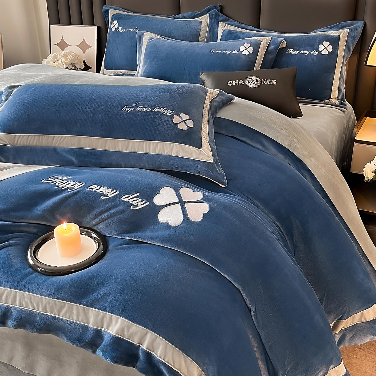 91家纺网 家纺一手货源 找家纺 （总）妮恒美家纺 2025新款牛奶绒刺绣四件套-简爱系列