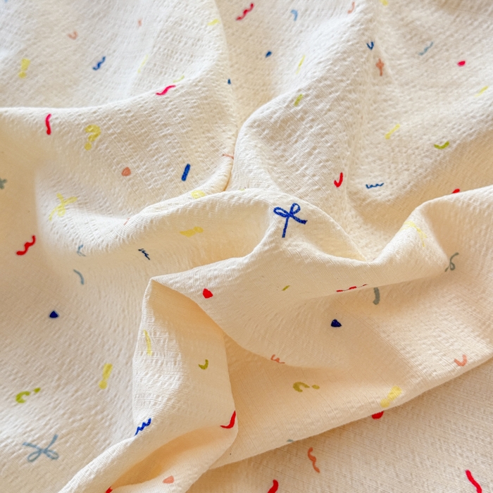 91家纺网 家纺一手货源 找家纺 一诺家居 2025新款A类云感双层纱针织棉印花母婴级裸睡床单三件套 量大可优惠 量大可送货 蝴蝶结