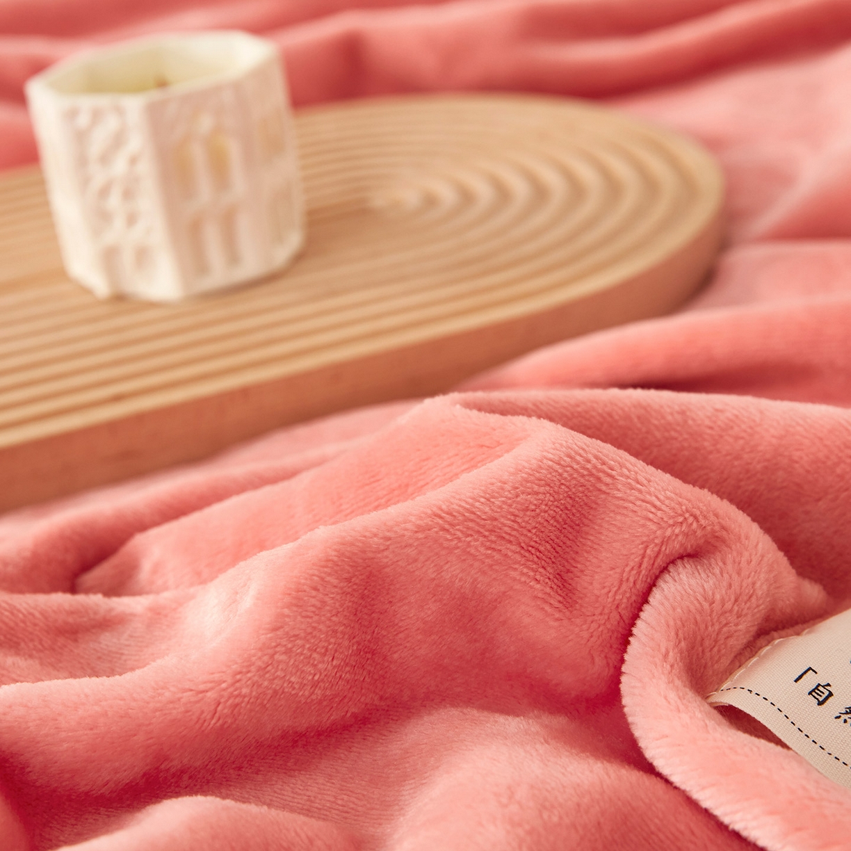 91家纺网 家纺一手货源 找家纺 悦织湾家纺 2025新款牛奶绒毛毯高克重日式良品盖毯毯子办公室休闲沙发毯跨境专供外贸出口 暖粉