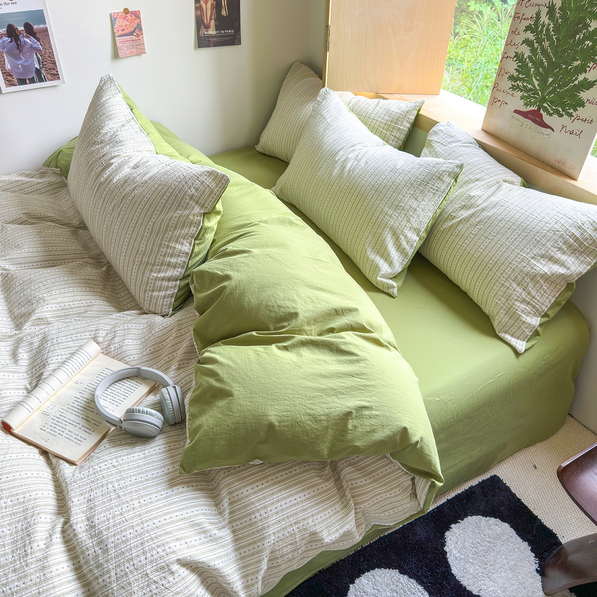 91家纺网 家纺一手货源 找家纺 （总）千朵 2025新款全棉纯棉色织提花水洗棉四件套 富士系列