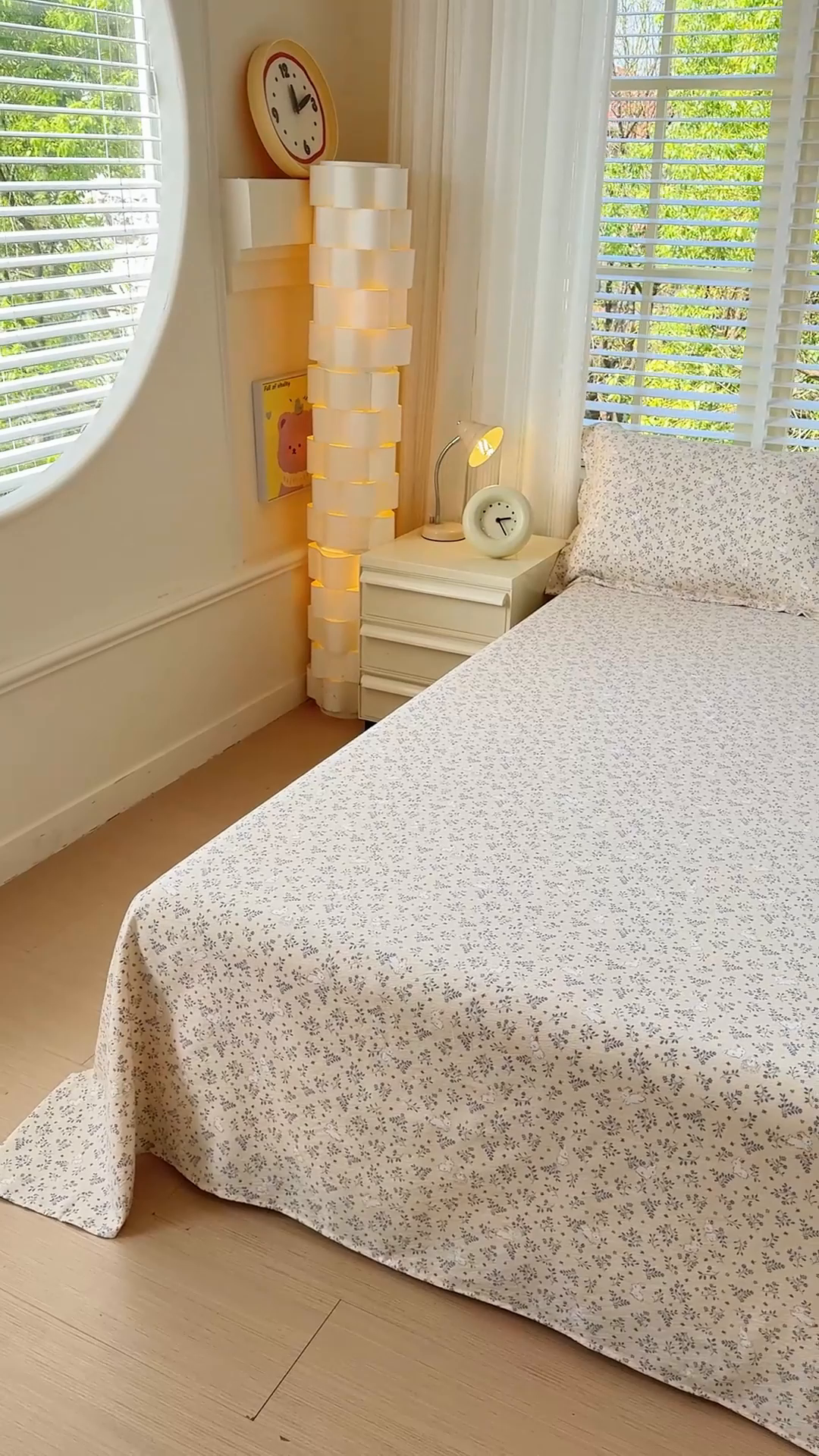 91家纺网 家纺一手货源 找家纺 一诺家居 2025新款A类云感双层纱针织棉印花母婴级裸睡床单三件套 量大可优惠 量大可送货 兔兔花园