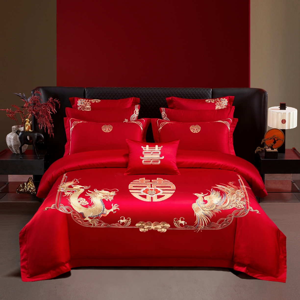 91家纺网 家纺一手货源 找家纺 （总）宏羽纺家纺 2025新款高支高密纯棉婚庆系列四件套