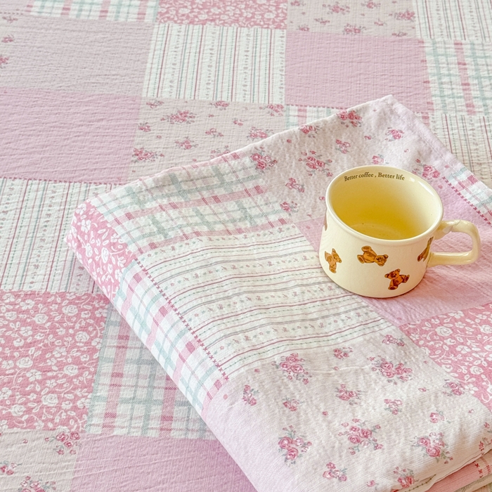 91家纺网 家纺一手货源 找家纺 一诺家居 2025新款A类云感双层纱针织棉印花母婴级裸睡床单三件套 量大可优惠 量大可送货 云纱