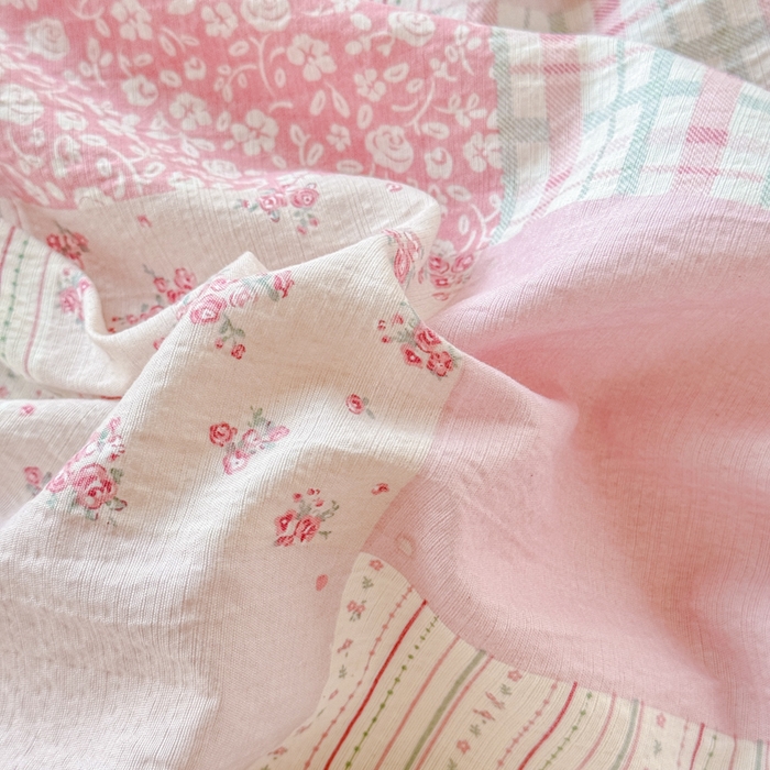 91家纺网 家纺一手货源 找家纺 一诺家居 2025新款A类云感双层纱针织棉印花母婴级裸睡床单三件套 量大可优惠 量大可送货 云纱