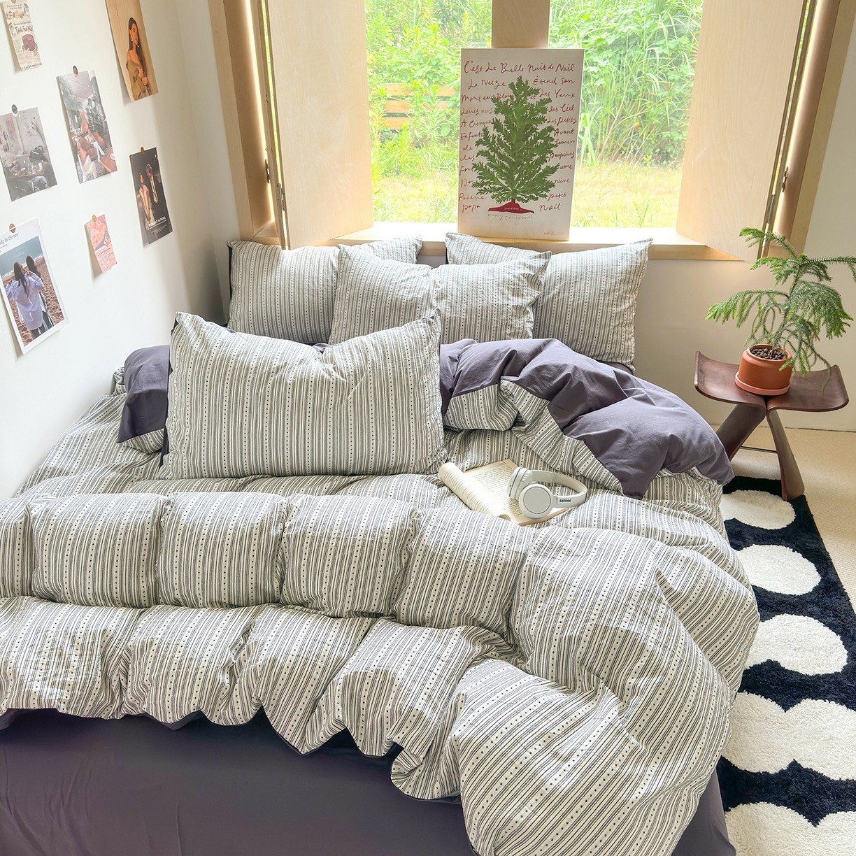 91家纺网 家纺一手货源 找家纺 千朵 2025新款全棉纯棉色织提花水洗棉四件套 富士系列 富士灰