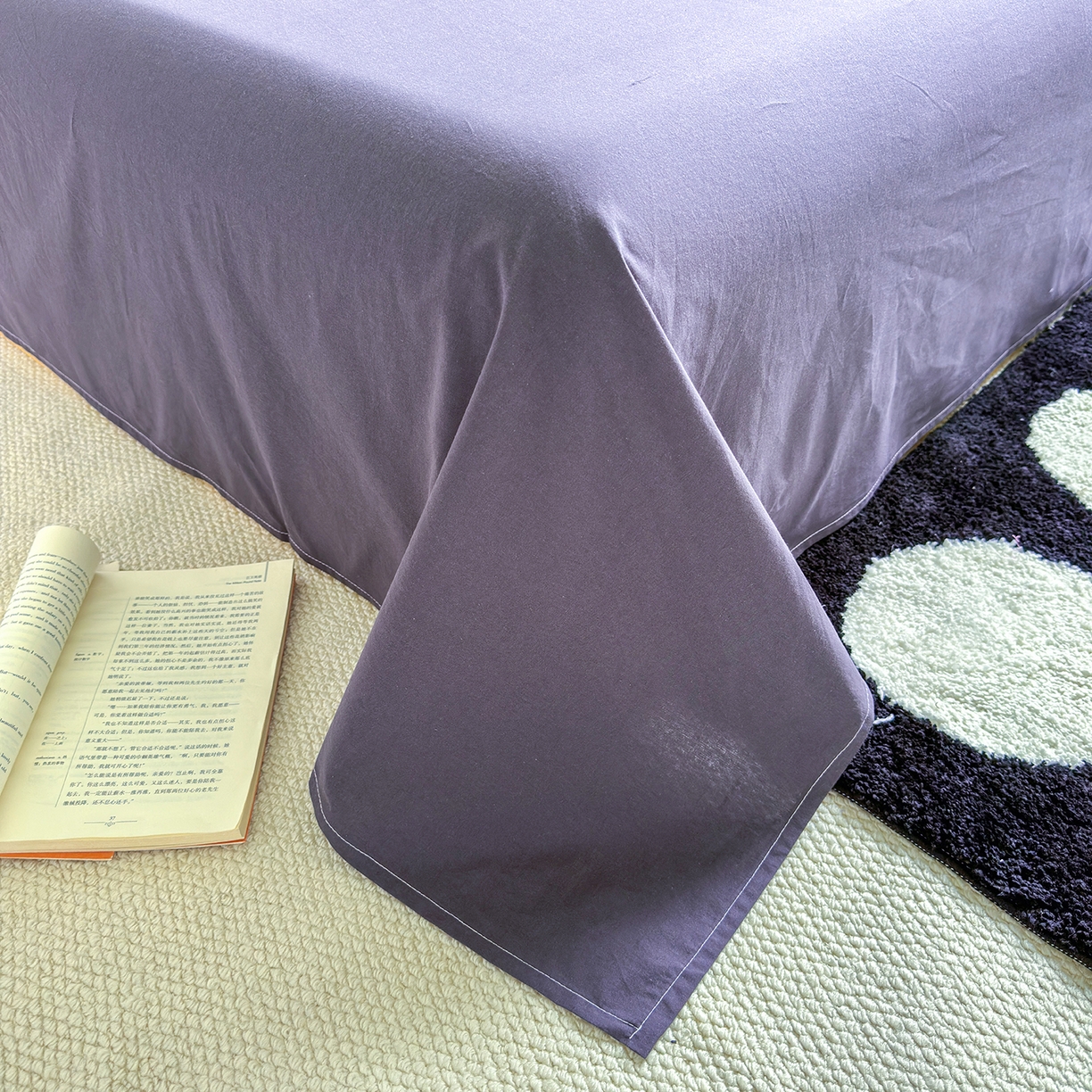 91家纺网 家纺一手货源 找家纺 千朵 2025新款全棉纯棉色织提花水洗棉四件套 富士系列 富士灰