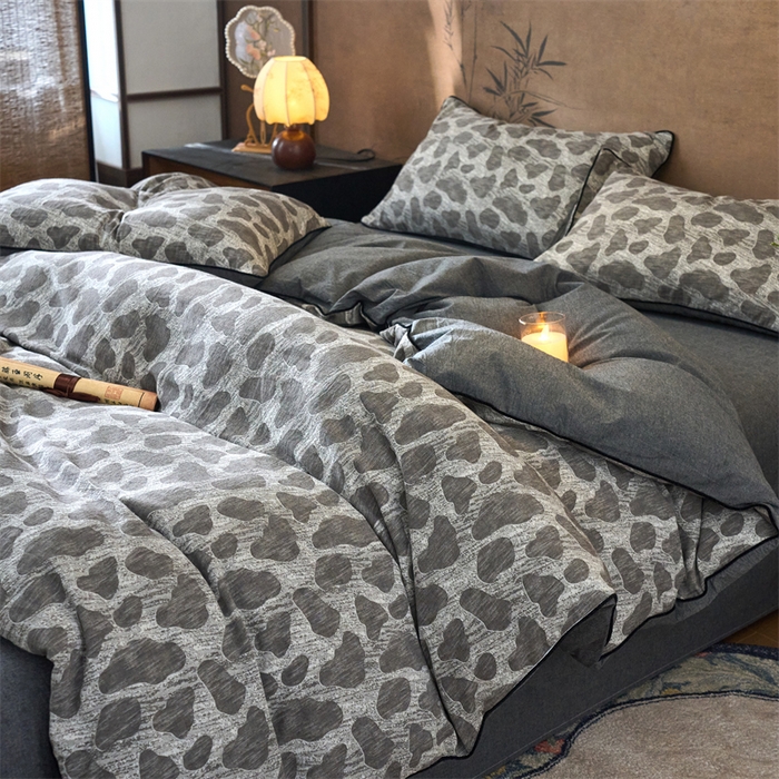 91家纺网 家纺一手货源 找家纺 （总）兰紫橙家纺 2025新款全棉纯棉嵌边色织提花四件套