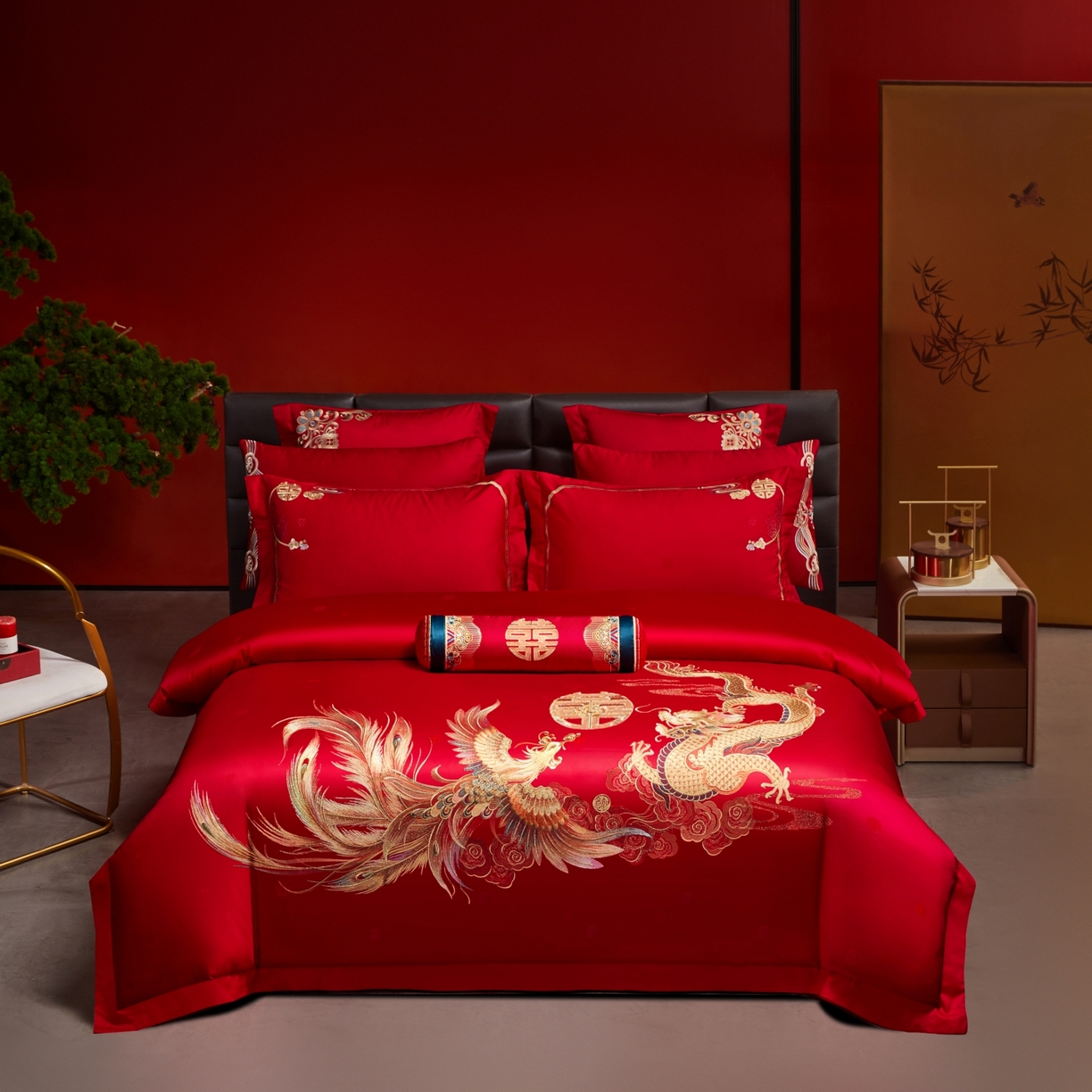 91家纺网 家纺一手货源 找家纺 （总）宏羽纺家纺 2025新款高支高密纯棉婚庆系列四件套