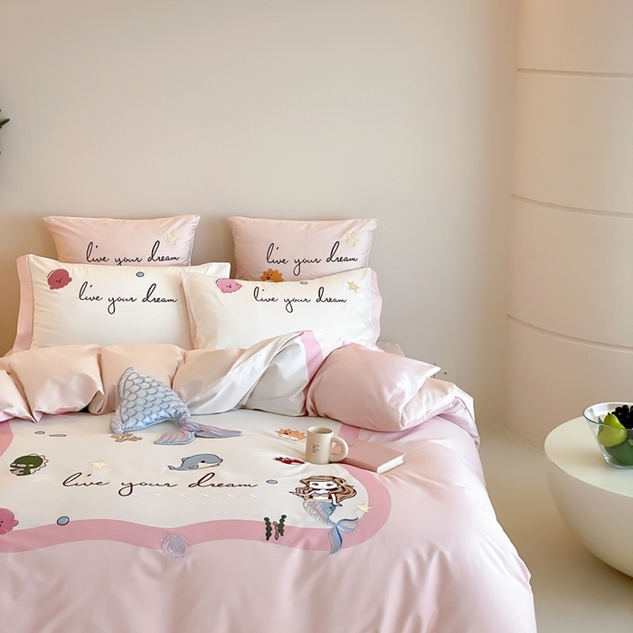 91家纺网 家纺一手货源 找家纺 （总）星野 2025新款秋冬双股澳棉纯棉四件套-人鱼恋