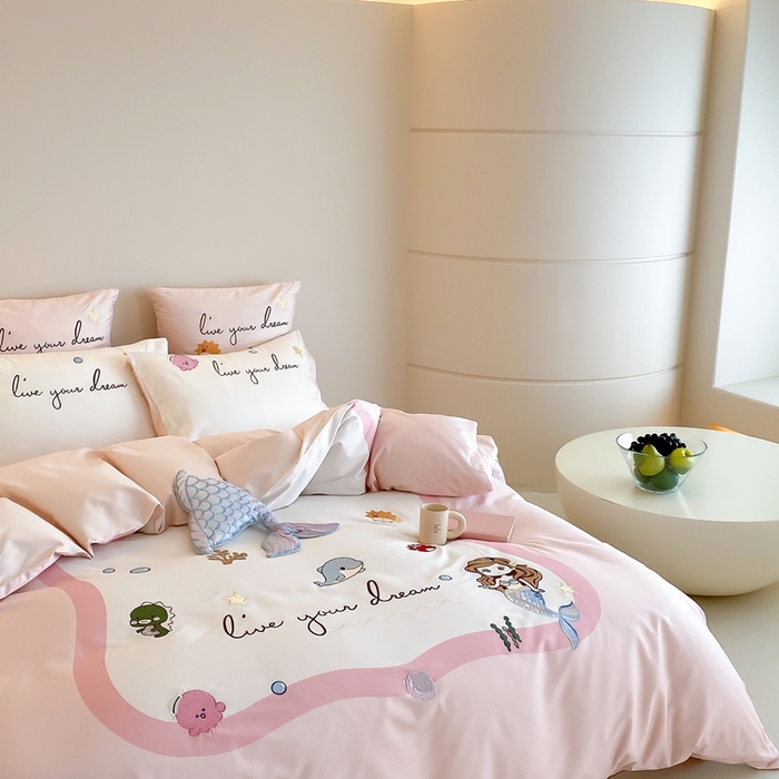 91家纺网 家纺一手货源 找家纺 （总）星野 2025新款秋冬双股澳棉纯棉四件套-人鱼恋