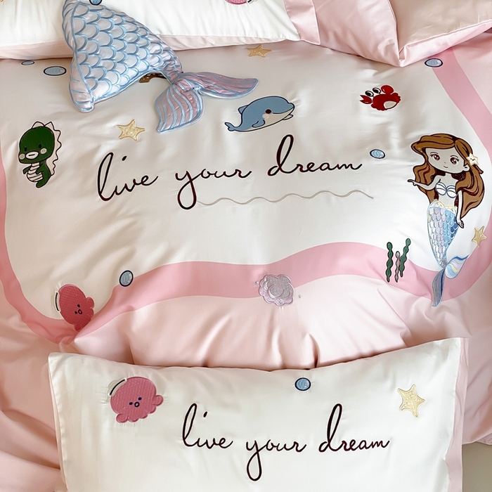 91家纺网 家纺一手货源 找家纺 （总）星野 2025新款秋冬双股澳棉纯棉四件套-人鱼恋