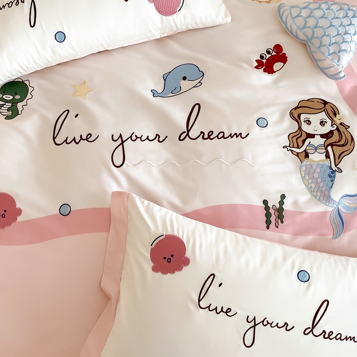 91家纺网 家纺一手货源 找家纺 （总）星野 2025新款秋冬双股澳棉纯棉四件套-人鱼恋