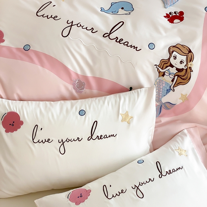 91家纺网 家纺一手货源 找家纺 （总）星野 2025新款秋冬双股澳棉纯棉四件套-人鱼恋