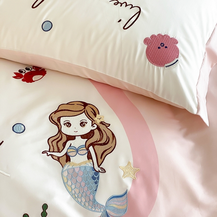 91家纺网 家纺一手货源 找家纺 （总）星野 2025新款秋冬双股澳棉纯棉四件套-人鱼恋